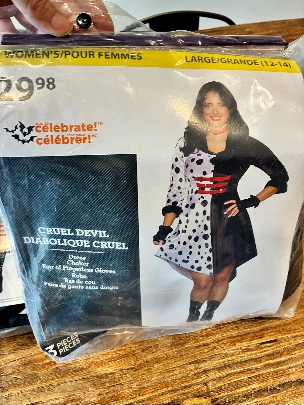 Celebrate! Cruel Devil. Women's Mini Dress Costume Black & White Size Large NWT